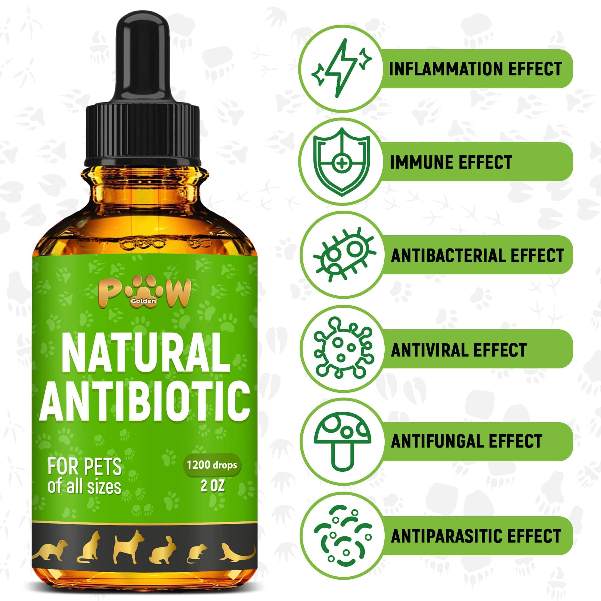 Golden Paw antibiotic drops measuring dropper for accurate dosing.