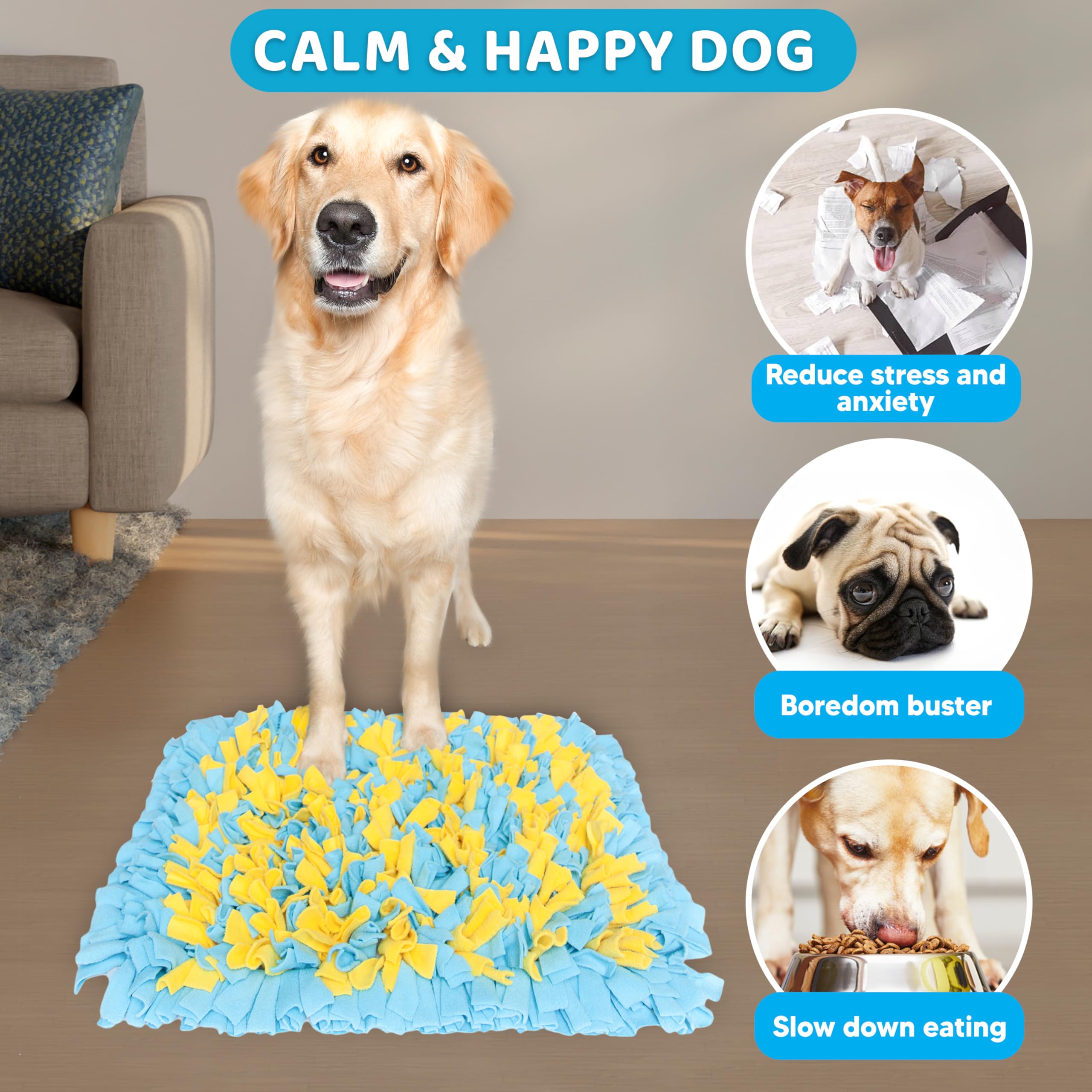 Golden Pup Enrichment Snuffle Mat folded for travel and storage.