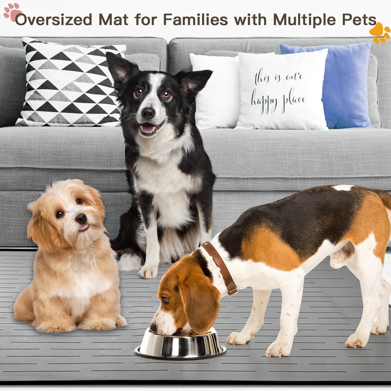 Goldleaf anti-slip raised-edge mat keeps bowls steady on slippery floors