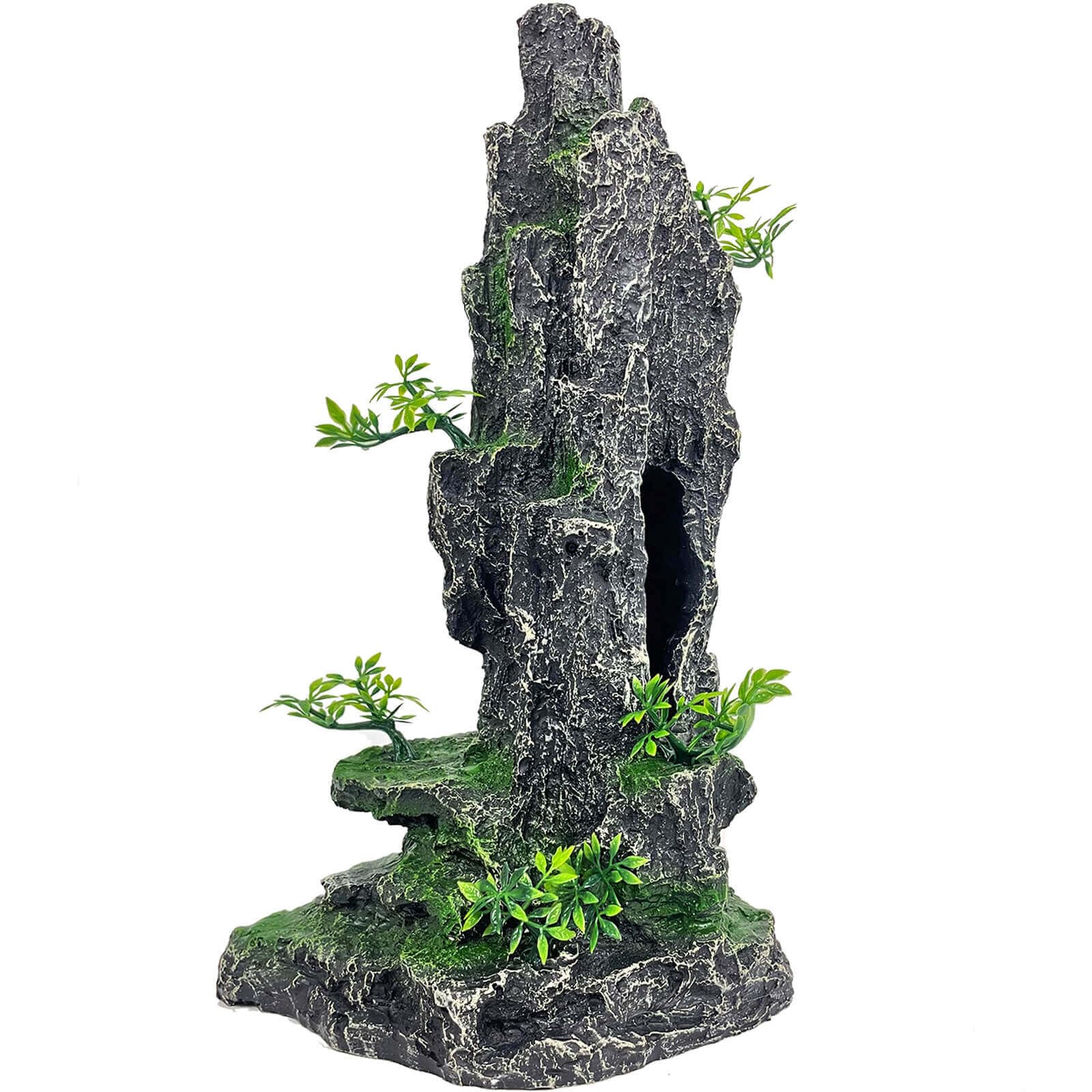 GOLOMOZ mountain-view stone ornament provides natural landscape and hiding spots for fish.