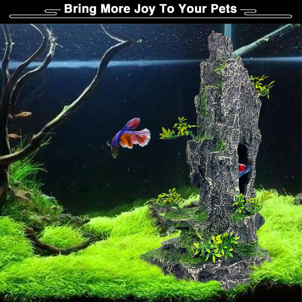 GOLOMOZ resin rock cave decor for large tanks, safe in salt and freshwater.