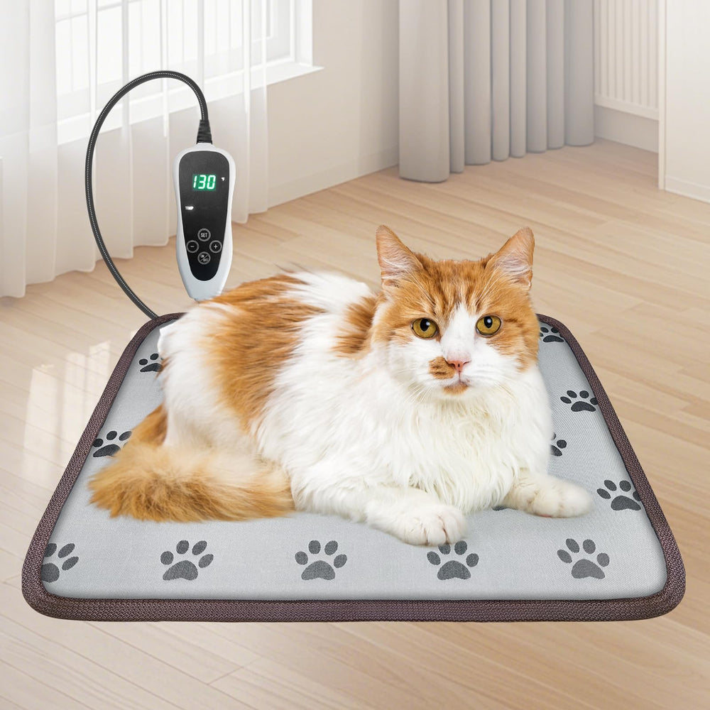 GOLOPET 18x18 cat heating pad with paw print design for cozy warmth.