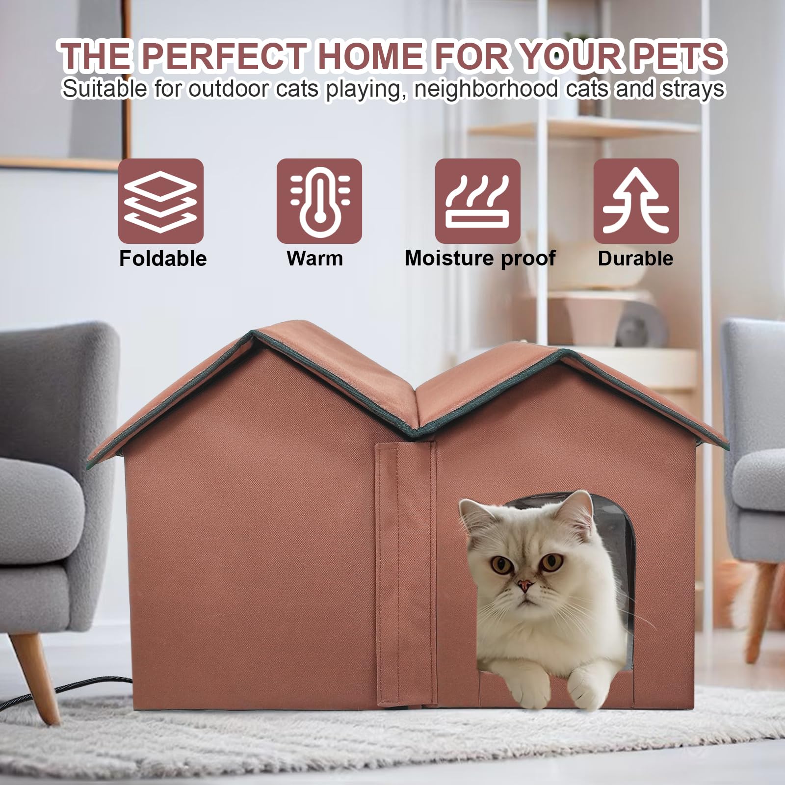 GOLOPET temperature control feature lets you tailor warmth to your cat’s comfort.