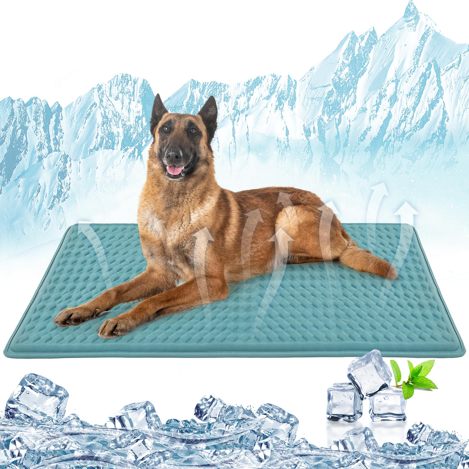 GOLOPET large dog cooling mat 45x23 with ice fabric for refreshing heat relief