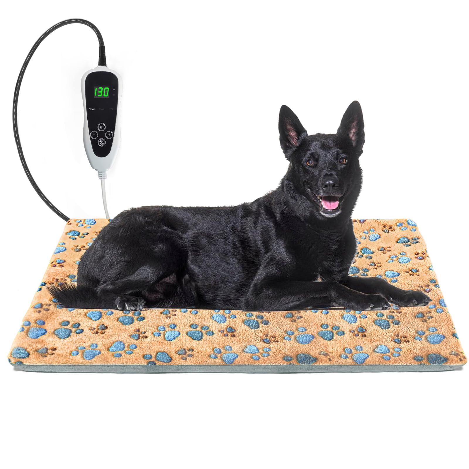 GOLOPET large dog heating pad with thermostat for customizable warmth