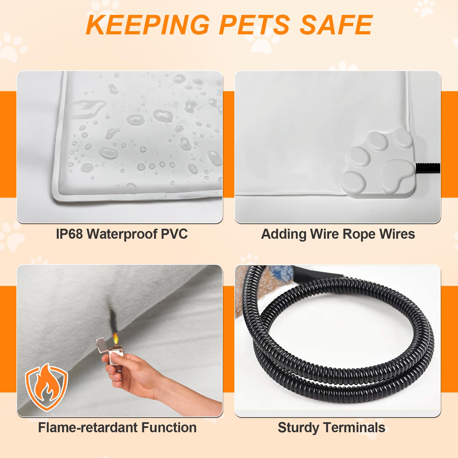 GOLOPET waterproof shell protects pad from spills and moisture