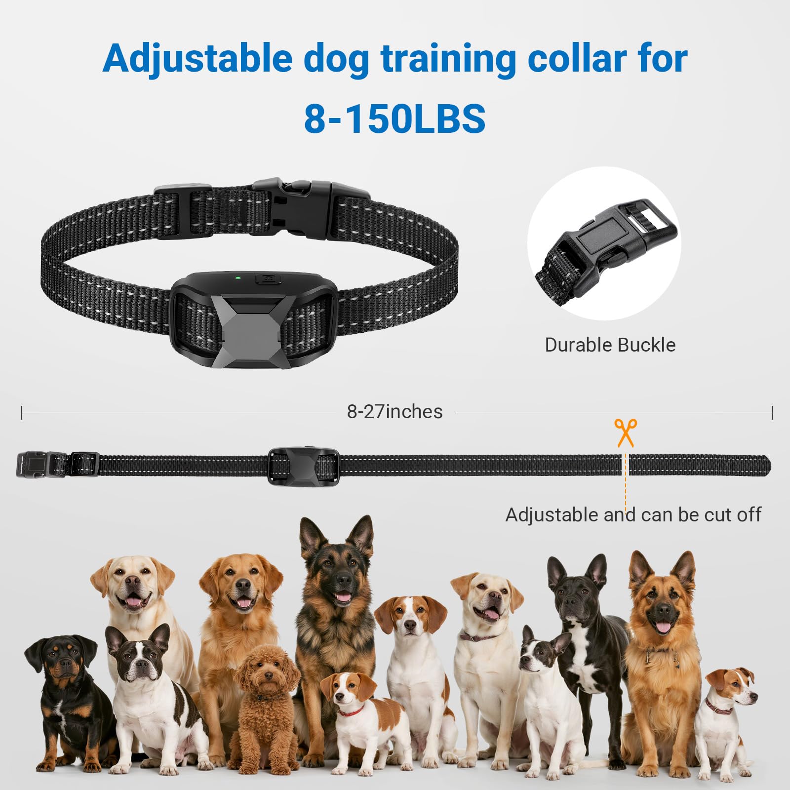 Gomehone dog collar nylon band shown for comfortable, adjustable fit.