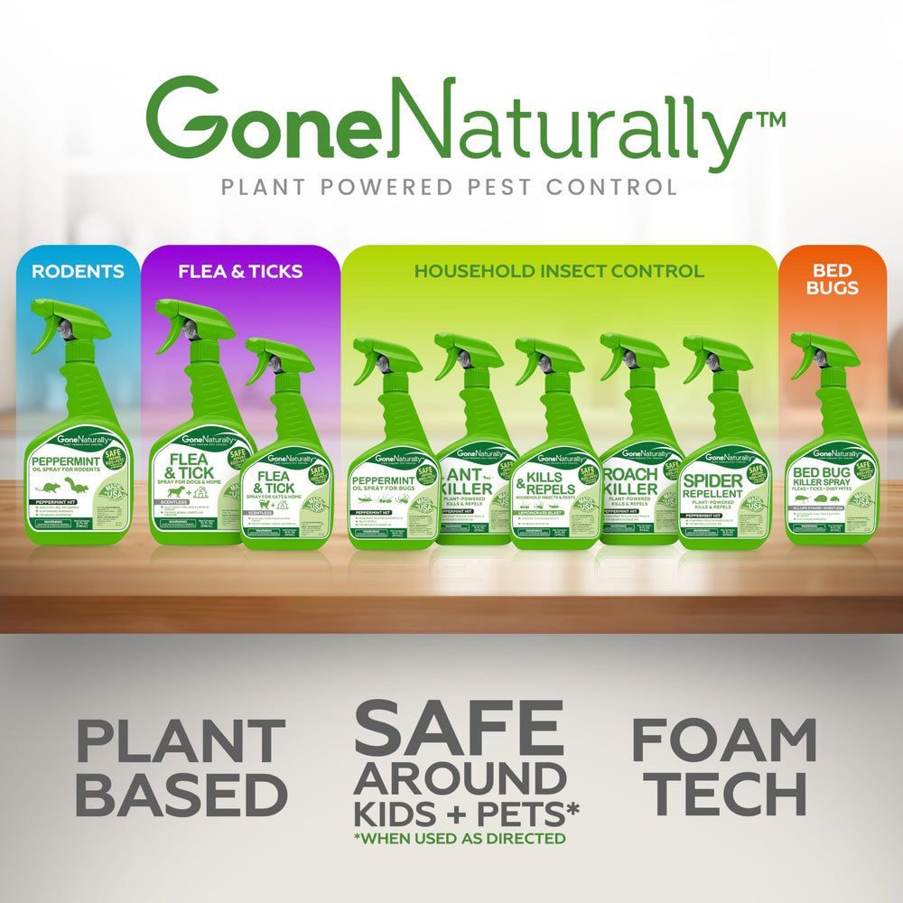 GoneNaturally multi-insect control also targets ants, spiders, and roaches in home spaces