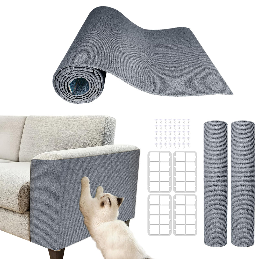 GongPath cat scratch mat on the couch protects upholstery while satisfying scratching.