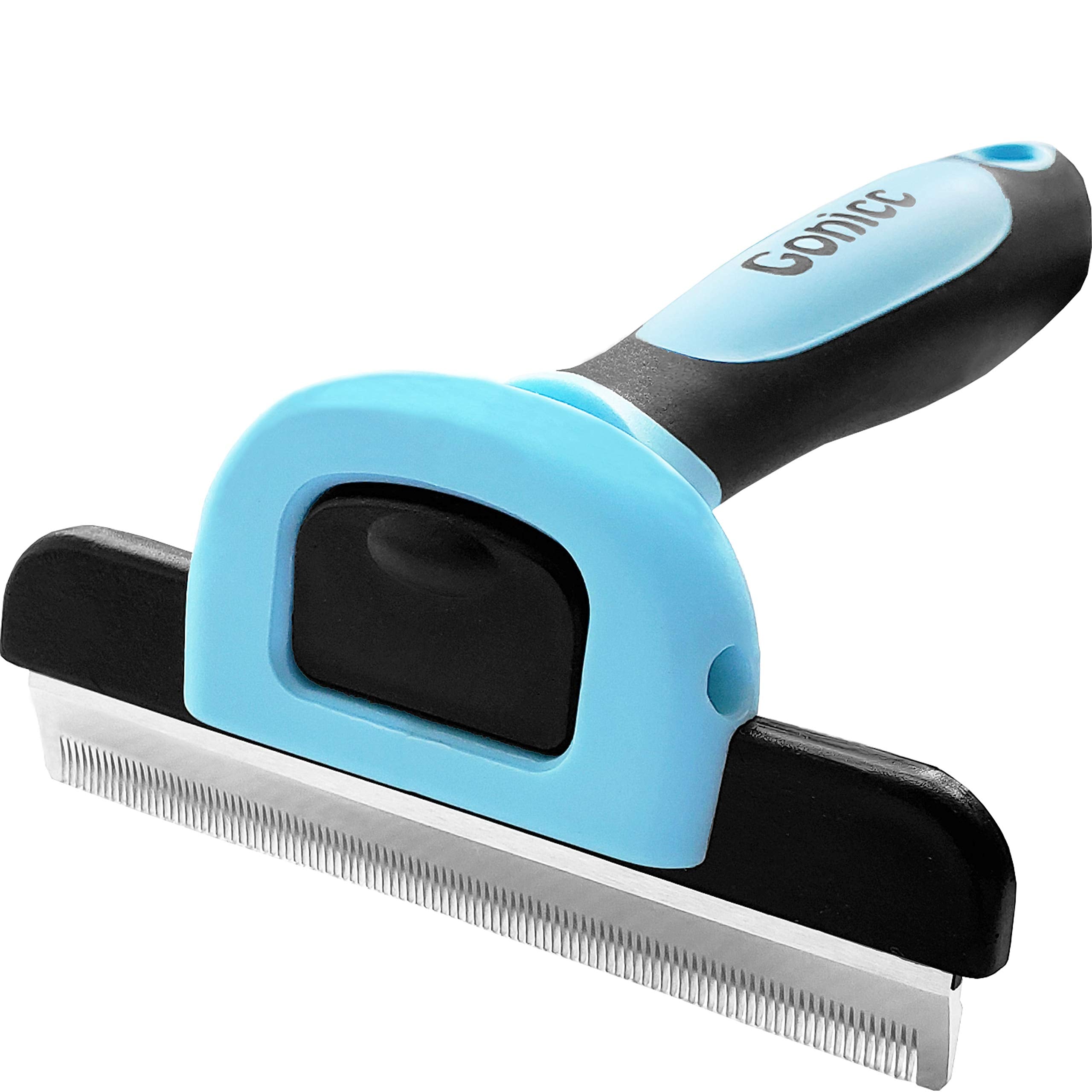 Gonicc PDT-1001 blue brush close-up for gentle grooming and reduced shedding