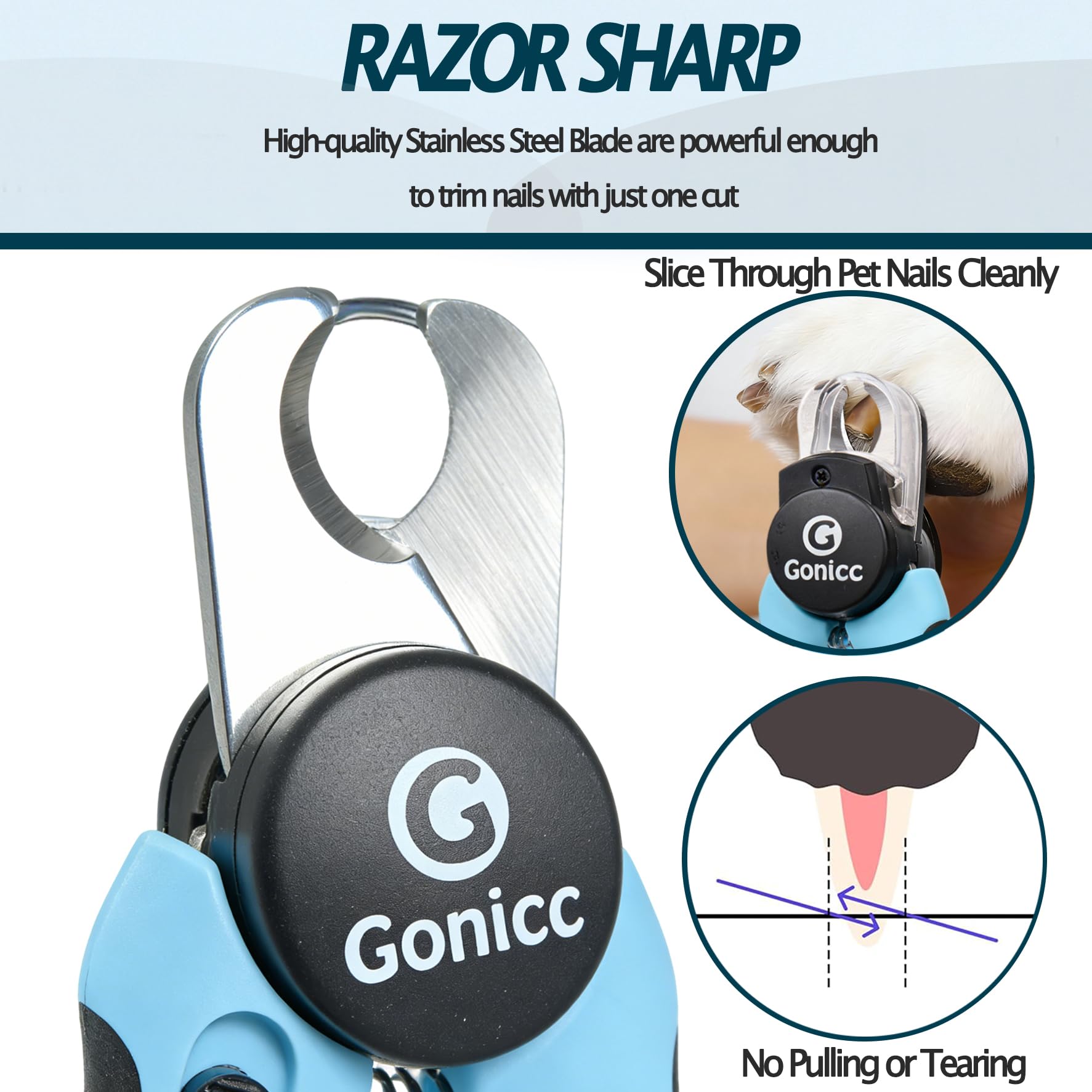 Gonicc safety lock keeps clippers secured during storage and travel.
