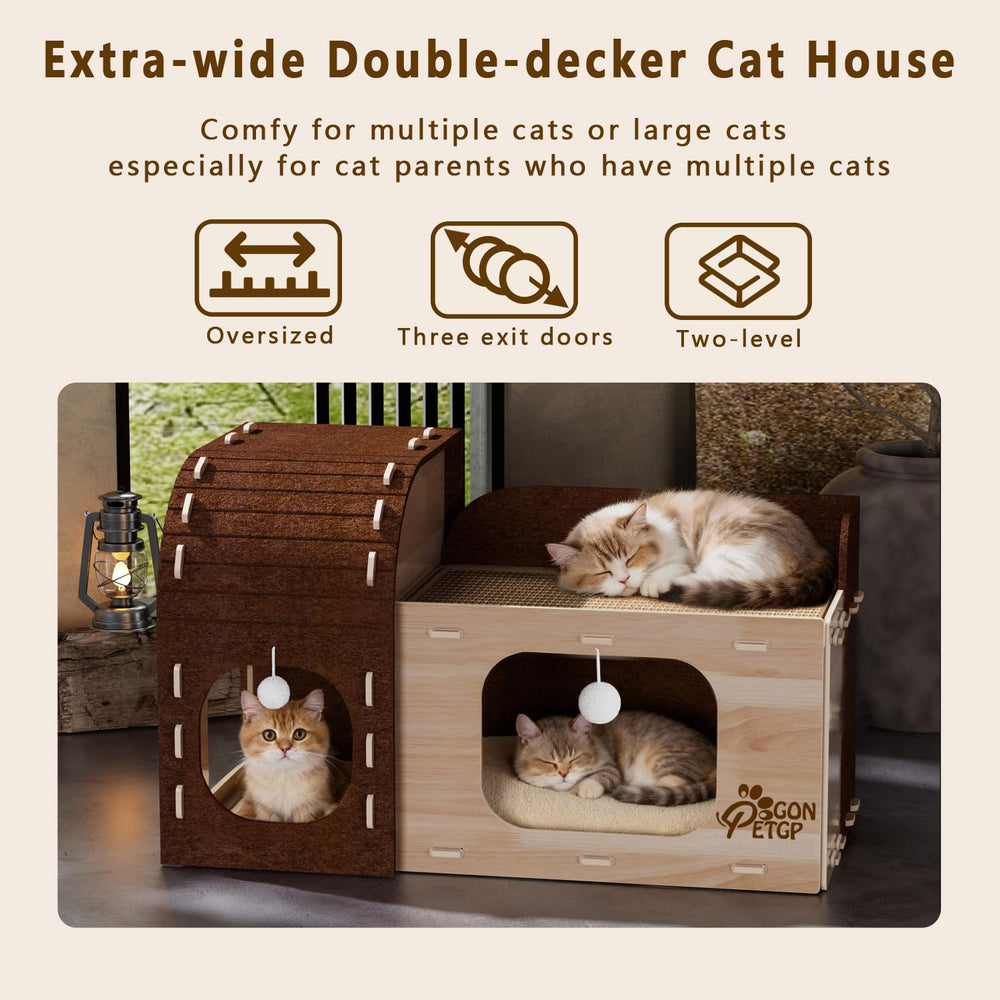 GONPETGP cat cave with Velcro-attached scratching pads for easy adjustments.