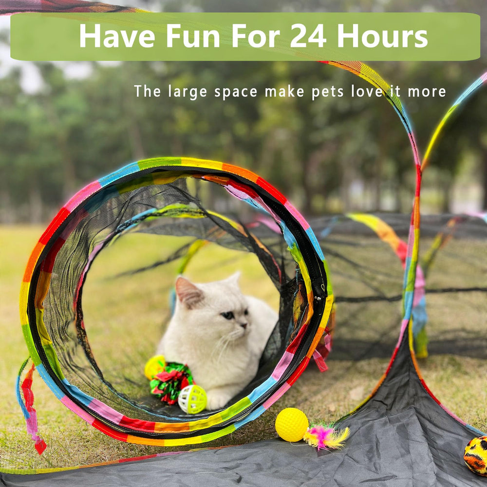 GONPETGP cat playground tunnel connected for exploration and roaming.