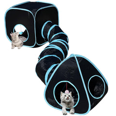 GONPETGP cat tunnel with cubes and tent combo, pop-up design for quick setup and play.