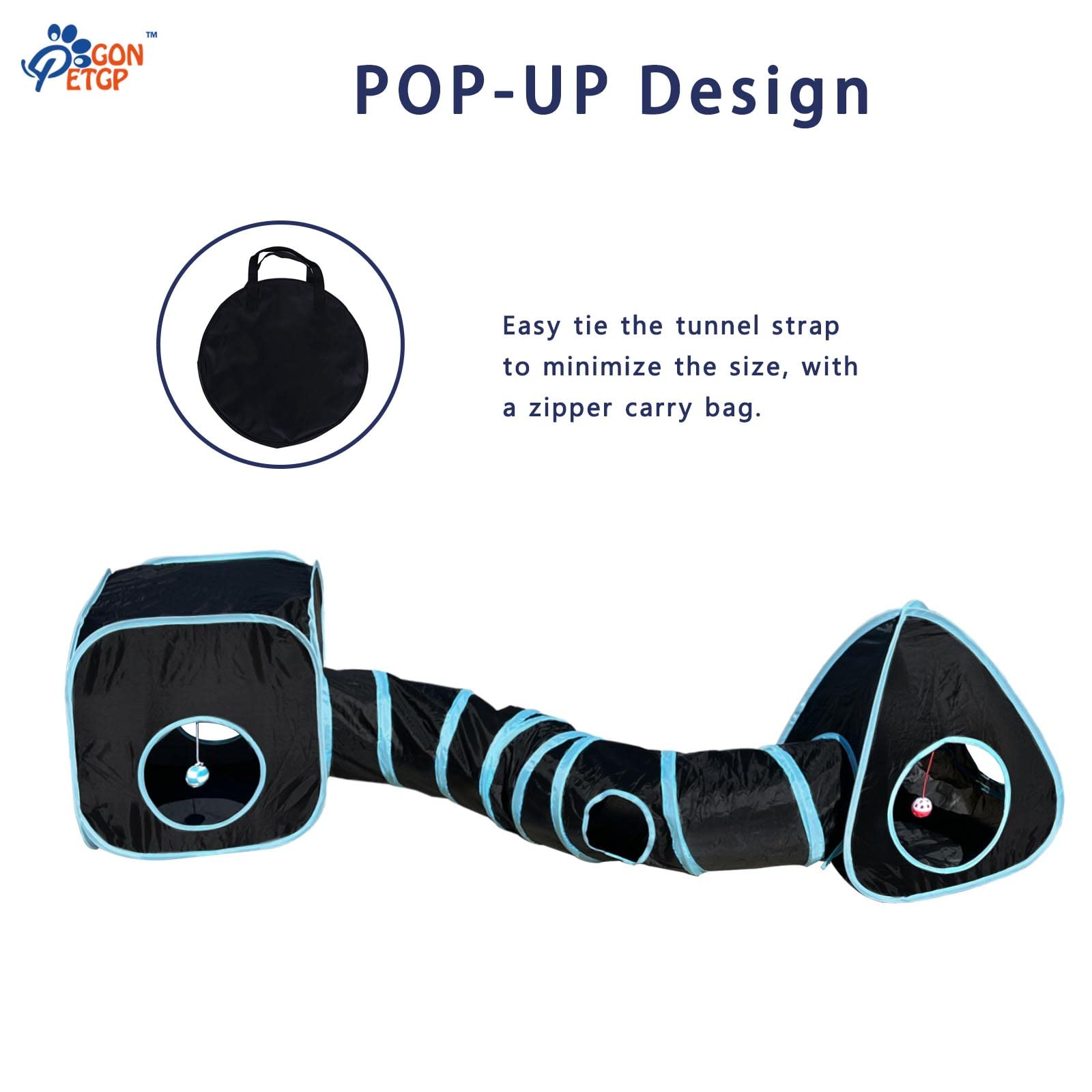 GONPETGP portable tunnel set with quick assembly and light design for travel.