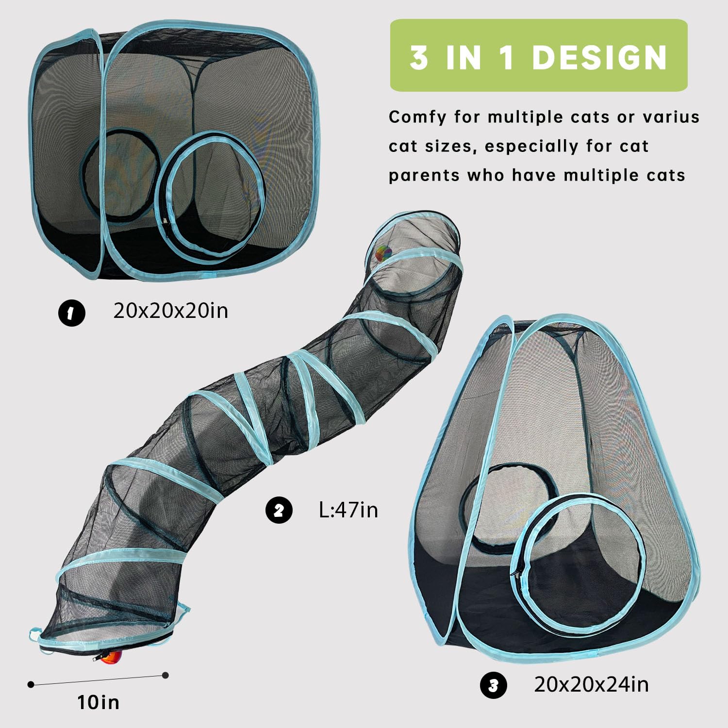 GONPETGP catio tent and cube combo creates versatile indoor or outdoor fun spaces.