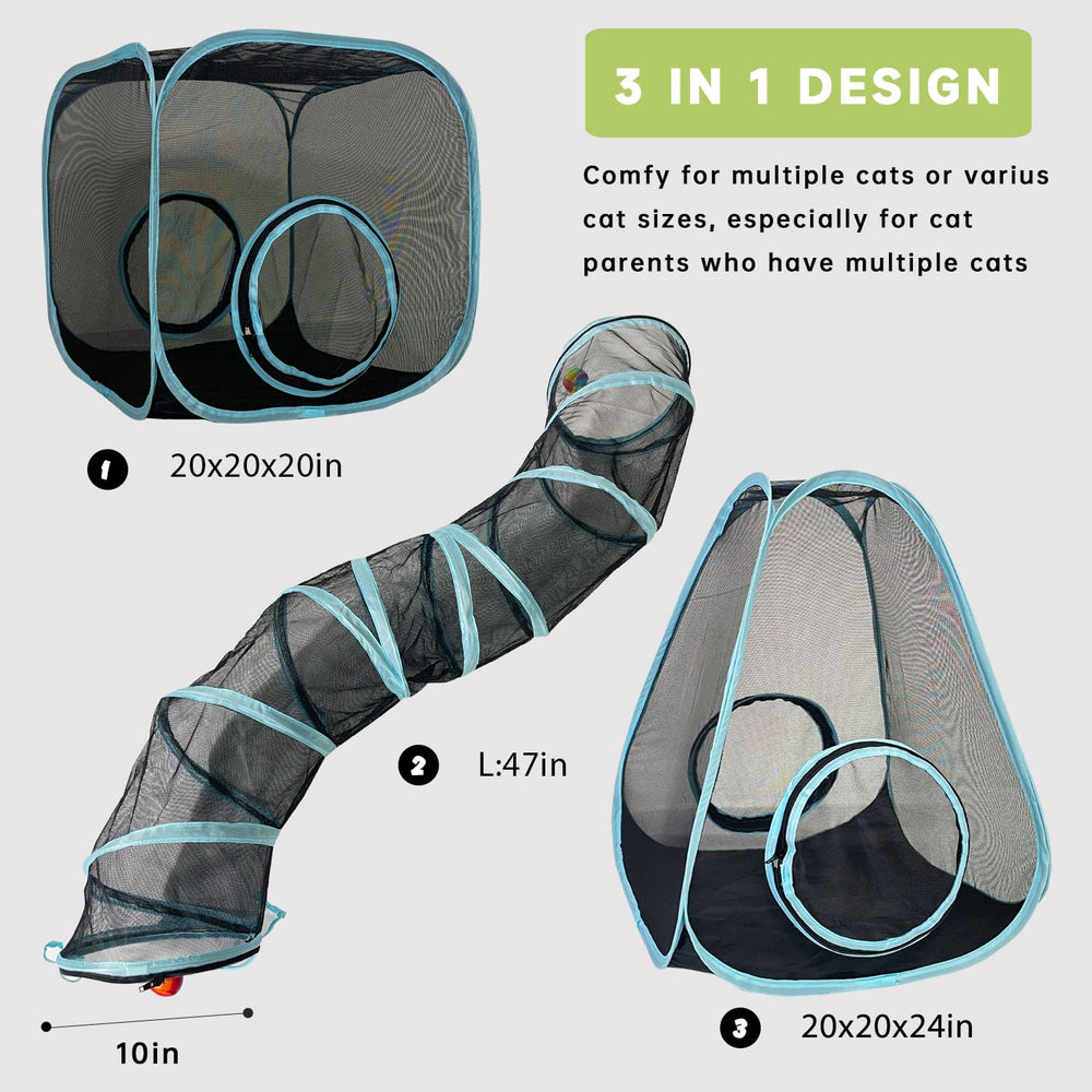 GONPETGP catio tent and cube combo creates versatile indoor or outdoor fun spaces.