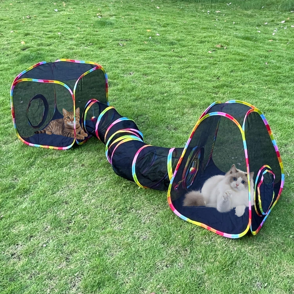 GONPETGP outdoor cat enclosure tent showing roomy outdoor play area