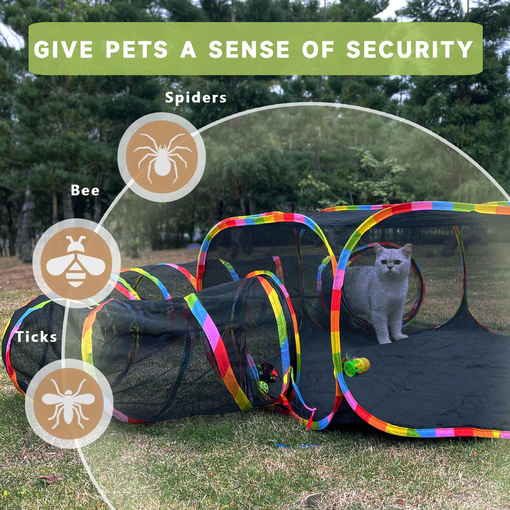 GONPETGP portable catio mesh keeps pets cool outdoors.