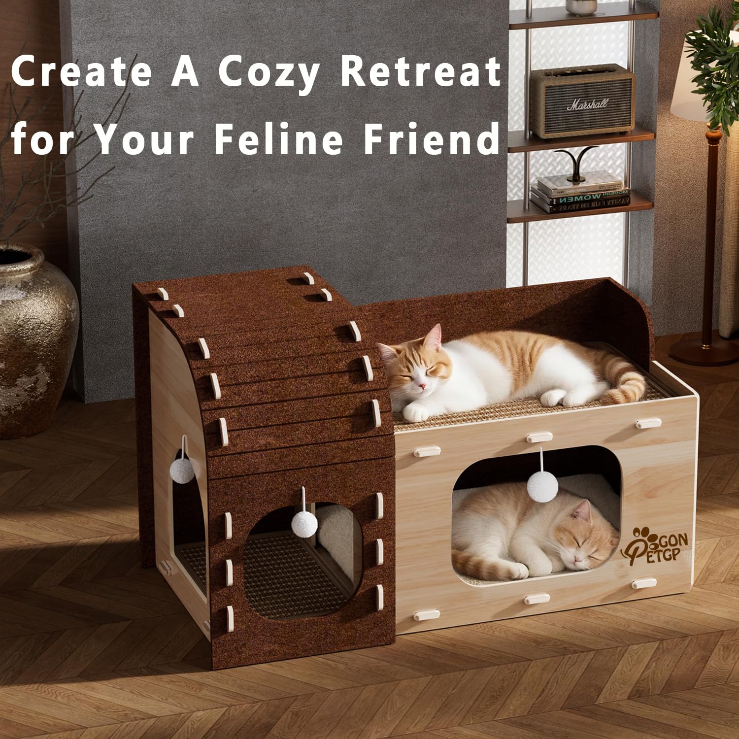 GONPETGP tear-resistant felt surface stays neat while your cat explores.