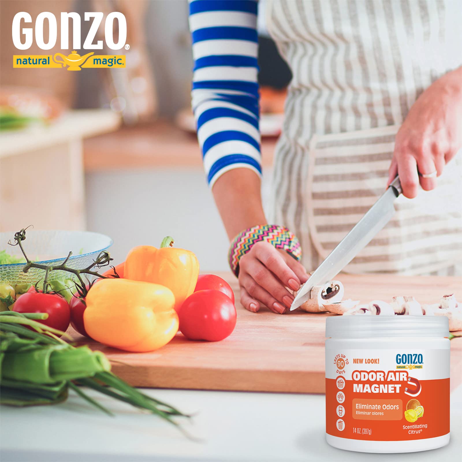 Gonzo Odor Absorbing Gel bathroom demonstrating moisture-related odor control