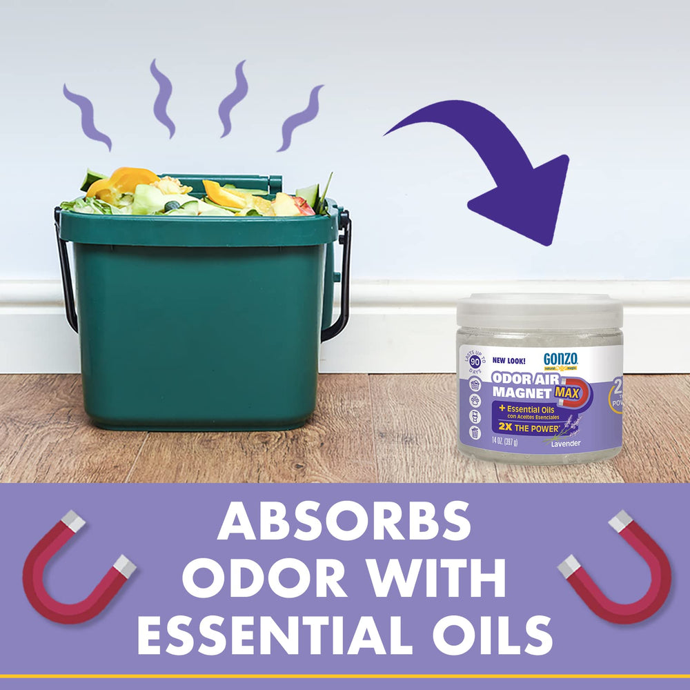 Gonzo Odor Air Magnet Max smoke-odor gel for living areas.