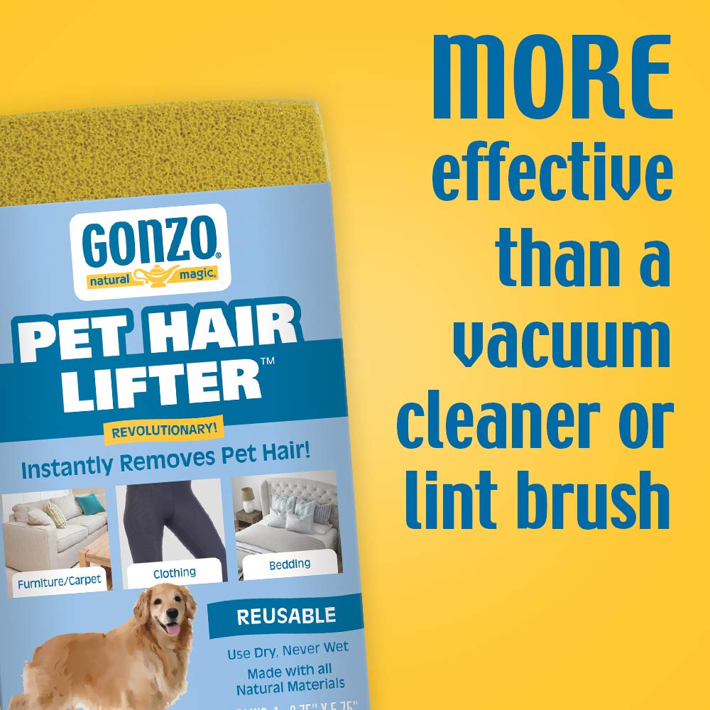 Gonzo Pet Hair Remover two-pack cleans car interiors without water.