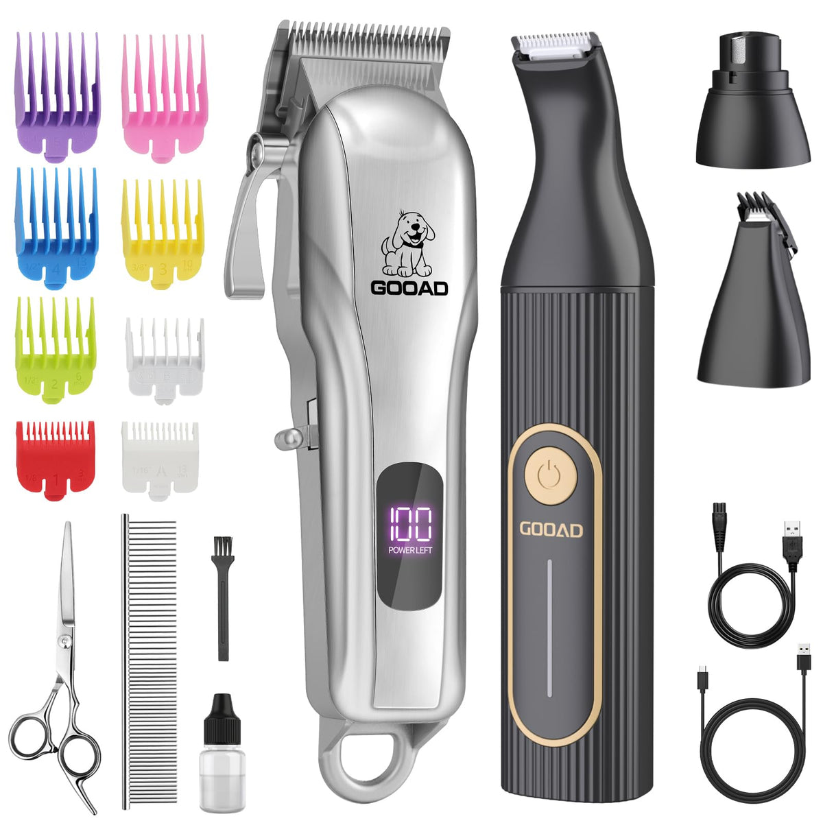 Gooad dog clippers complete grooming kit for home trimming with all tools included for everyday use