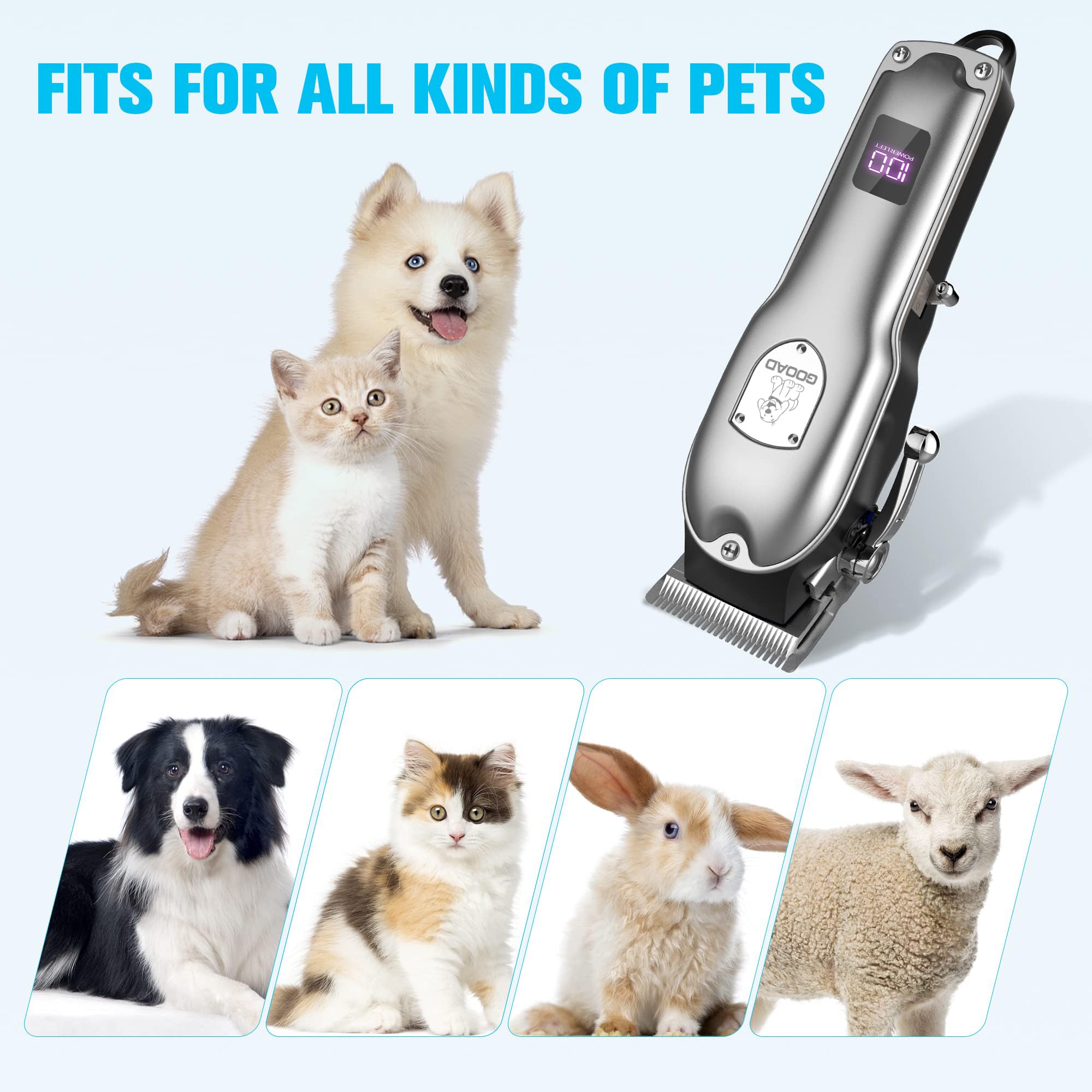 Gooad dog clippers adjustable length attachments for small and large dogs