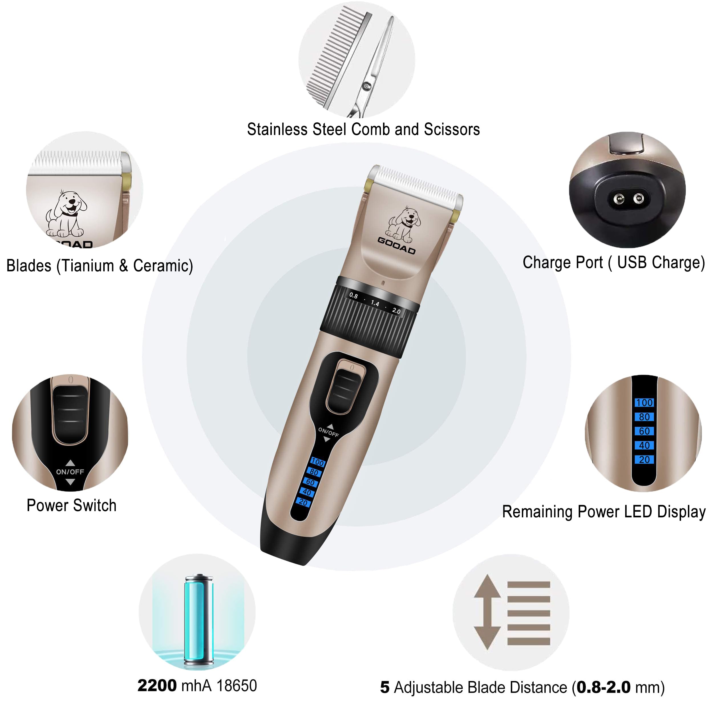 Gooad clippers narrow blade trims paws and face precisely.