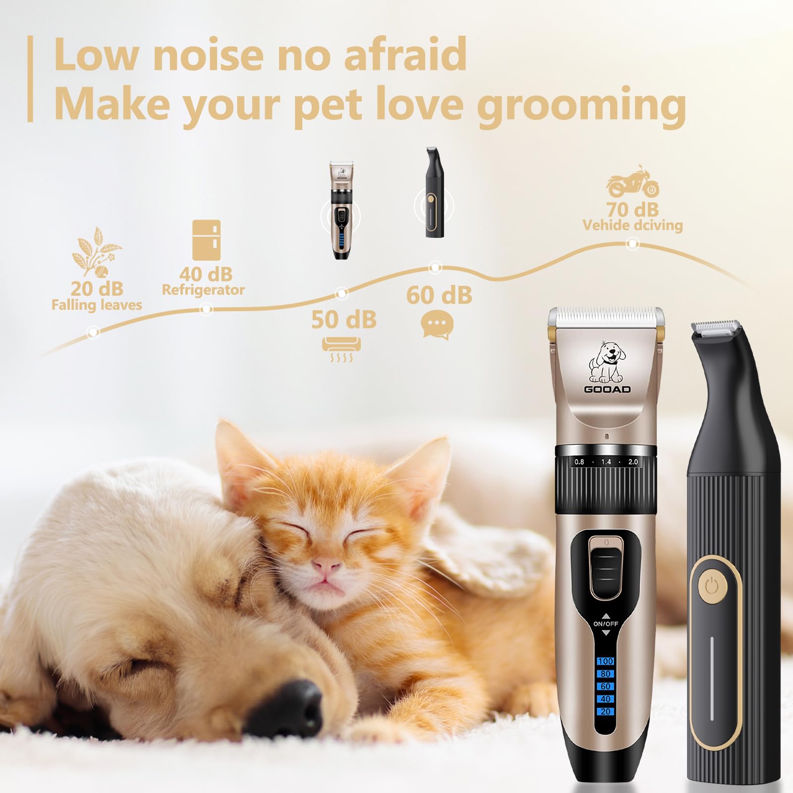Gooad paw trimmer heads for precise trimming of paws and small areas.
