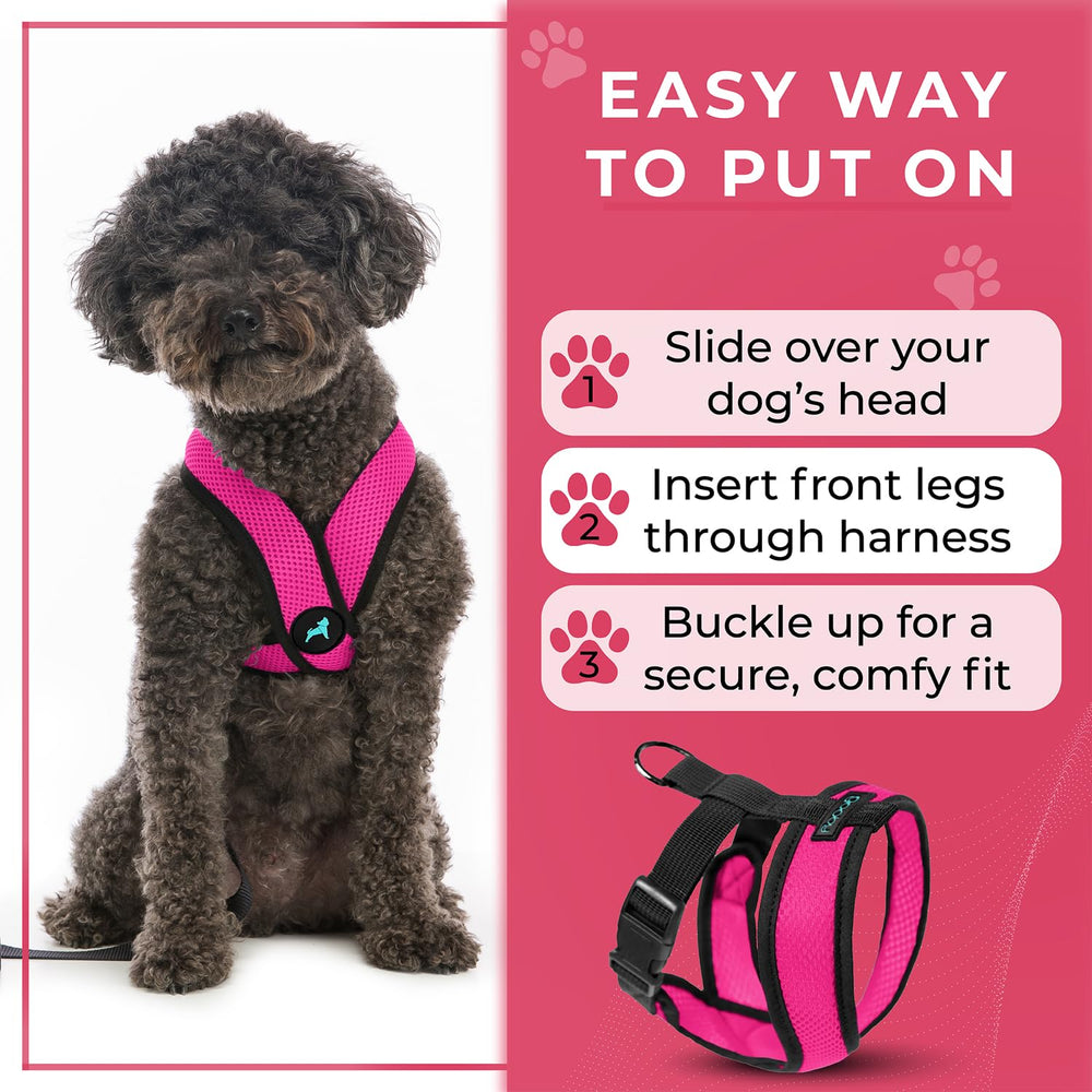 Gooby Comfort X Harness Flamingo Pink machine washable for quick cleaning.