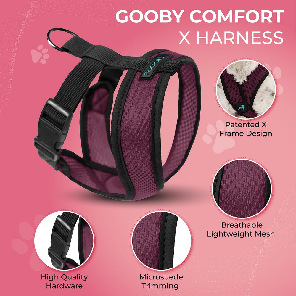 Gooby Comfort X Harness features lightweight mesh for cooling comfort.