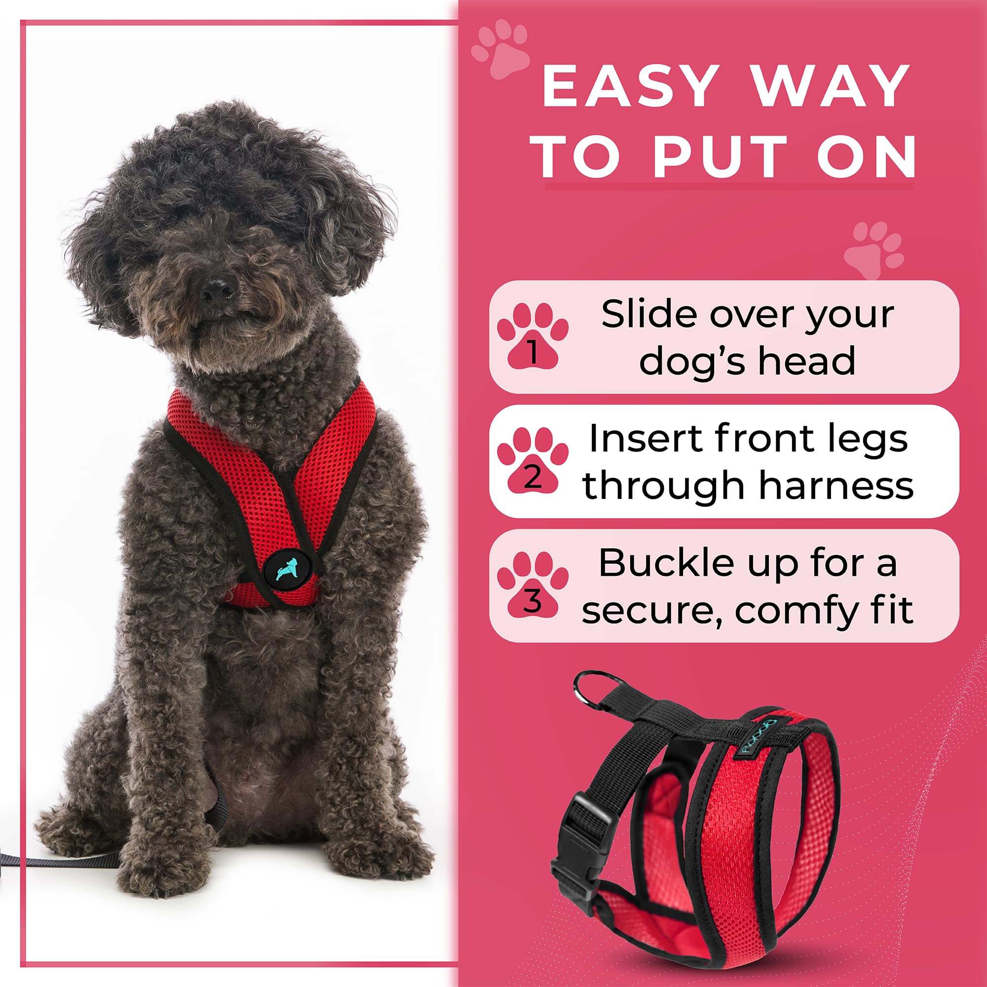 Gooby Comfort X Harness durable D-ring supports reliable walks.
