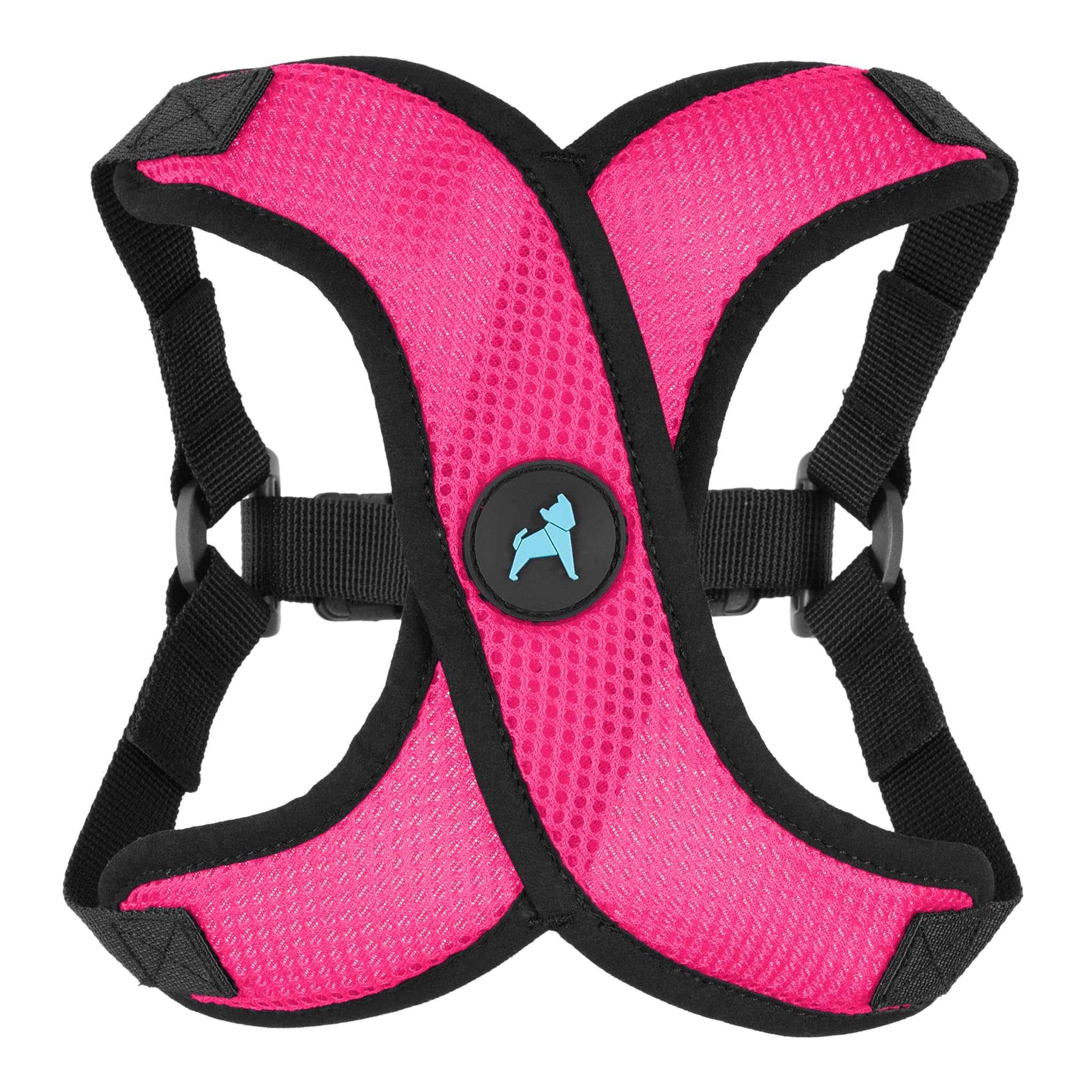 Gooby Comfort X Step in Lite harness front view in pink for a secure, choke-free walk.