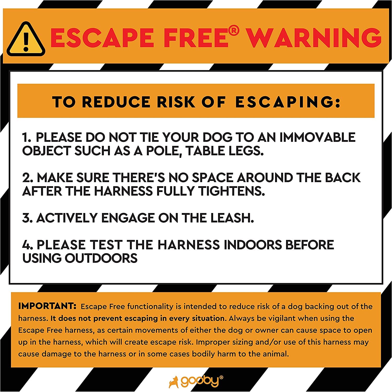 Gooby Escape Free Easy Fit Harness blue chest measurement guide visual aid