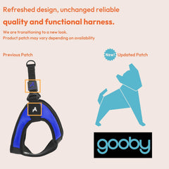 Gooby harness step-in in red, medium for quick, hassle-free fitting
