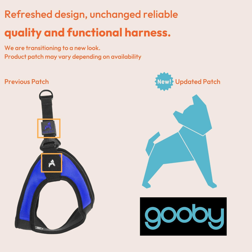 Gooby Escape Free Harness hot pink worn on dog shows easy step-in use
