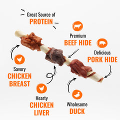 Good-n-Fun Triple Flavor Kabobs real chicken wrap for extra flavor and protein
