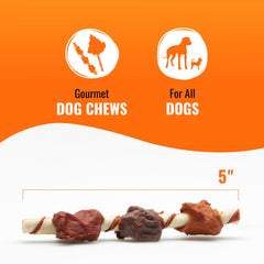 GOOD 'N' FUN Triple Flavor Kabobs chicken liver flavor around rawhide for tasty chewing.