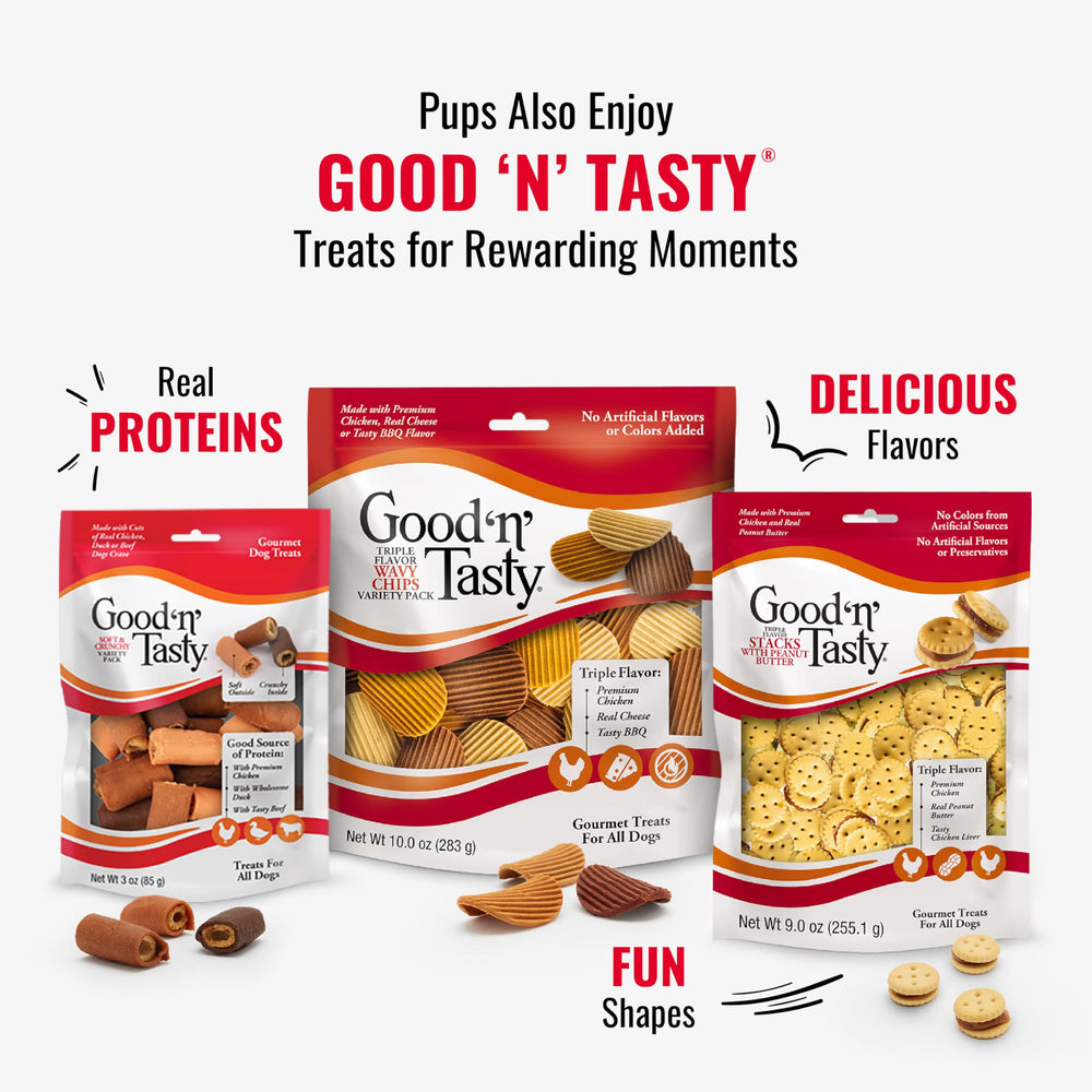 GOOD 'N' FUN Triple Flavor Kabobs serving image suggests chew-ready portions