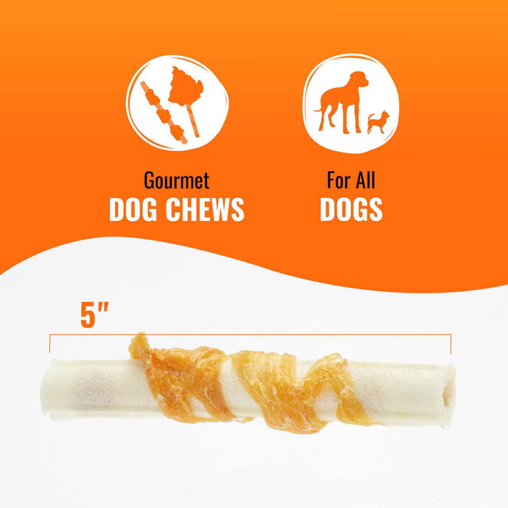 GOOD 'N' FUN Mighty Chewer Stick pork flavor center, savory chew for dogs.