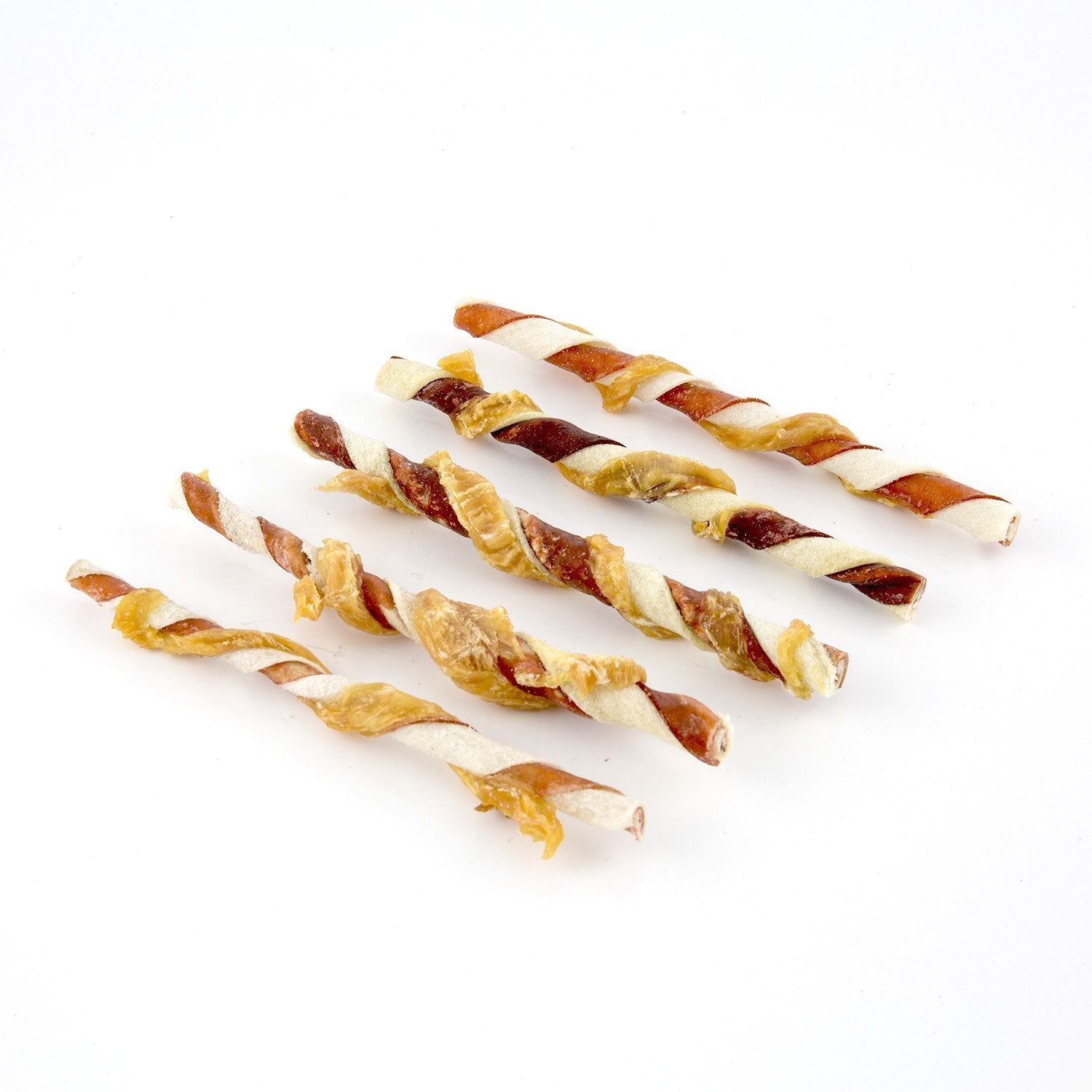 Good 'N' Fun Triple Flavor Twists rawhide-wrap close-up; protein-rich chew.
