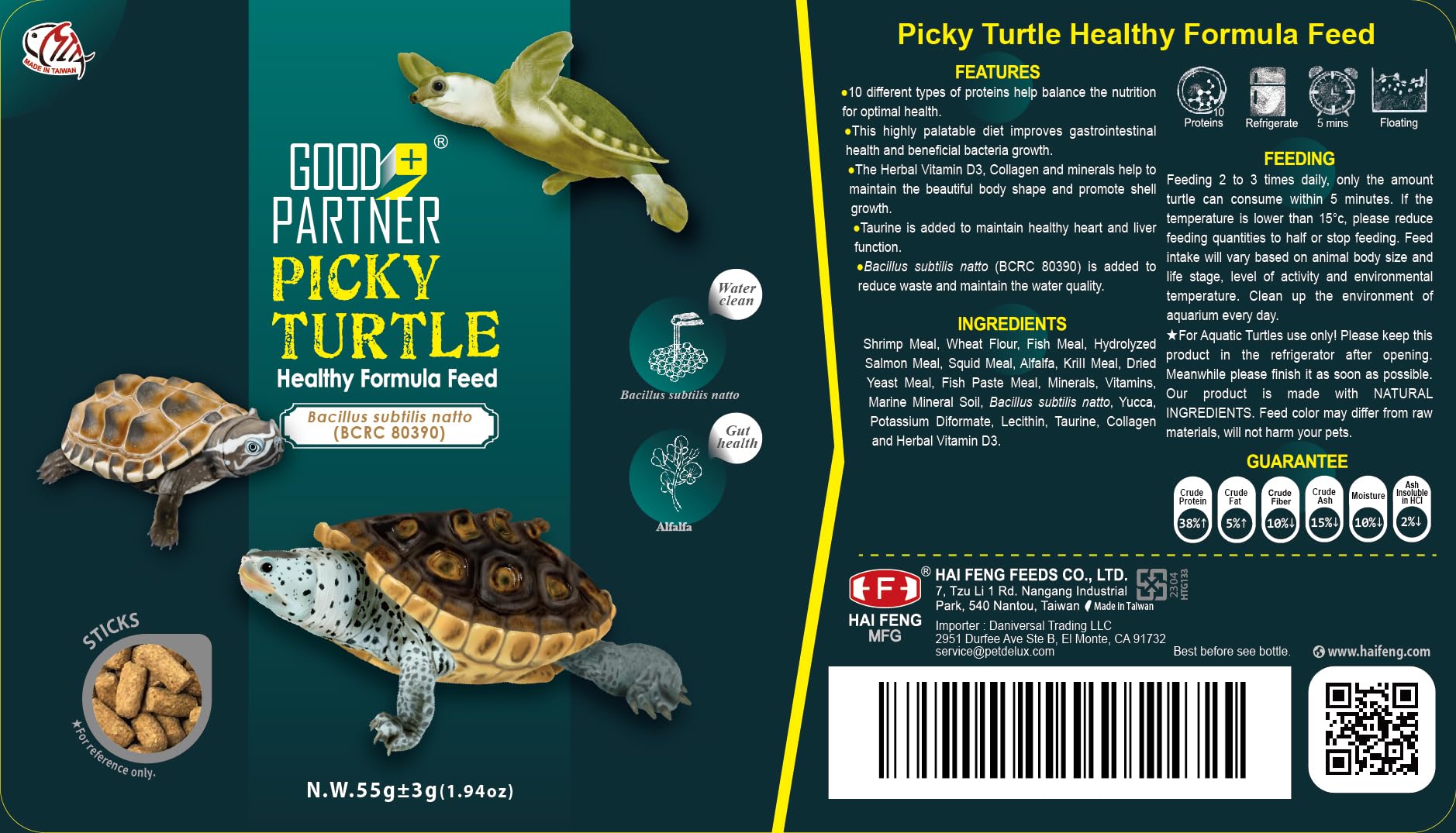 GOOD PARTNER Purify Floating Sticks attract turtles with a tasty aroma and ease feeding.