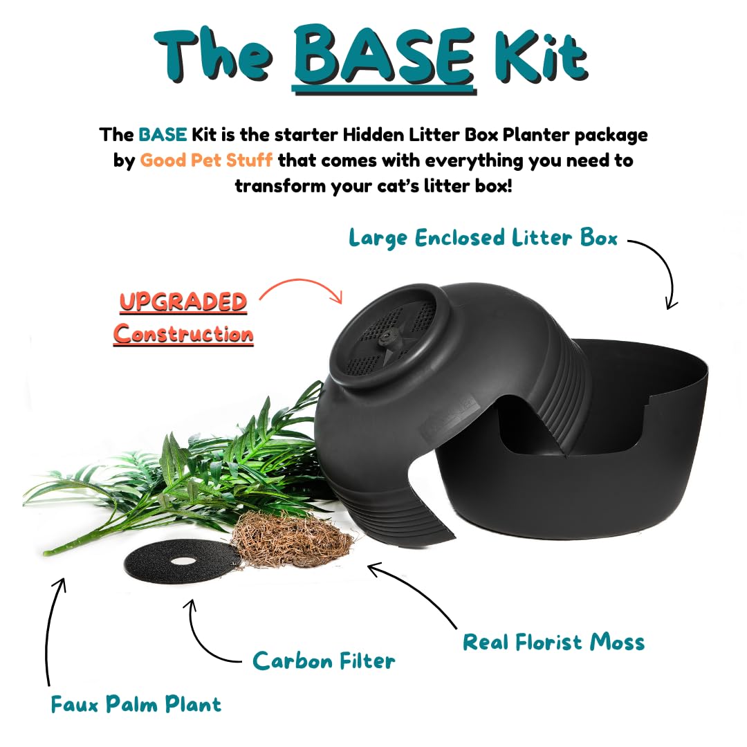 Good Pet Stuff Hidden Litter Box Planter interior fits standard litter pans for most cats