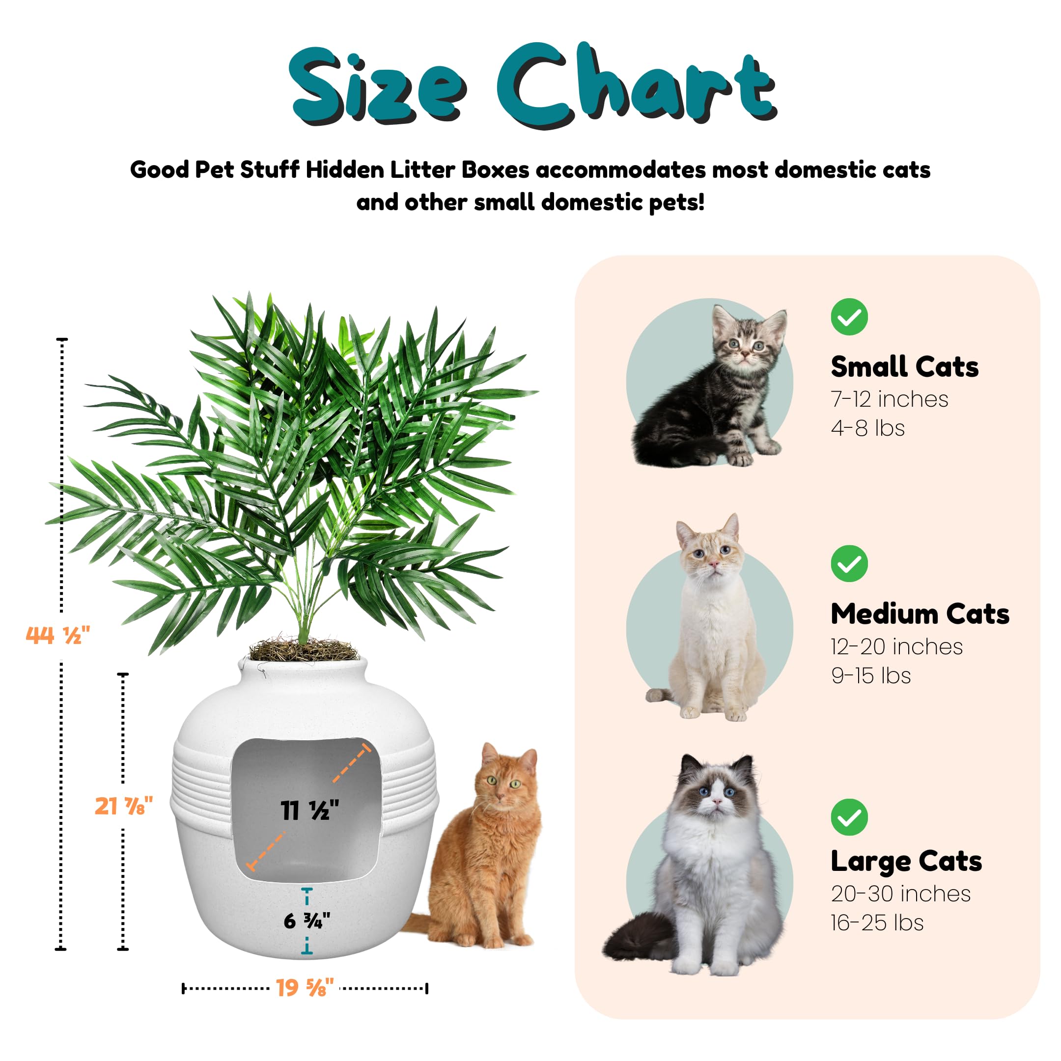 Good Pet Stuff hidden litter box planter removable-top enables quick cleaning.