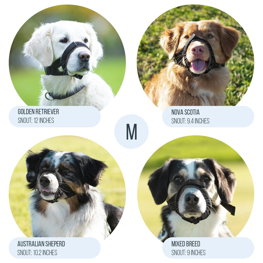 GoodBoy Gentle Muzzle Guard prevents biting and barking while allowing breathing and drinking.