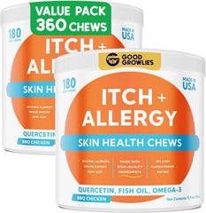 GOODGROWLIES dog allergy relief chews bag promote itch relief for dogs