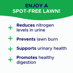 GOODGROWLIES dog urine neutralizer treats close-up highlighting DL-methionine enrichment for lawn protection.