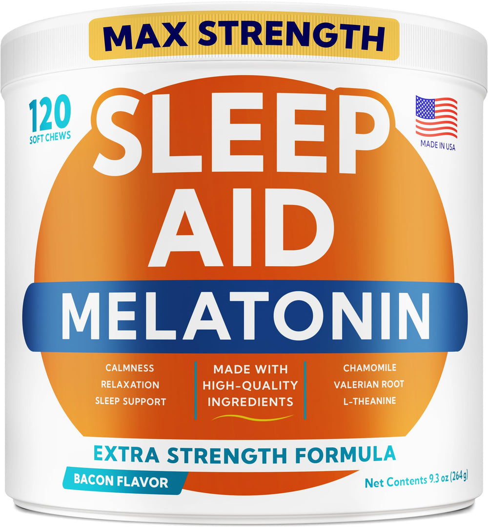 GOODGROWLIES melatonin dog chews bottle promotes calmer nights for anxious dogs